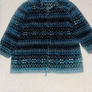 Denim&Co Navy and White Geometric Jacket